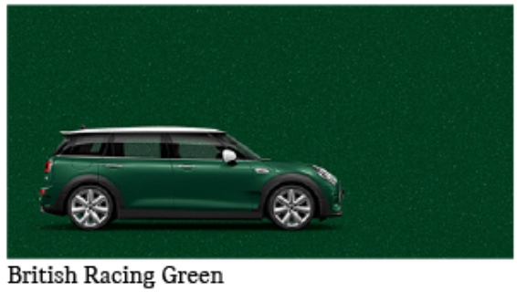 미니 클럽맨 색상코드 British Racing Green ( 색상코드 :&nbsp; C3B)