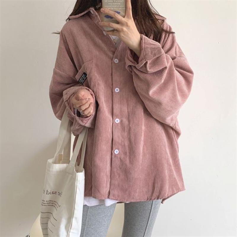 가을 루즈핏 여성 코듀로이 골덴 셔츠 남방