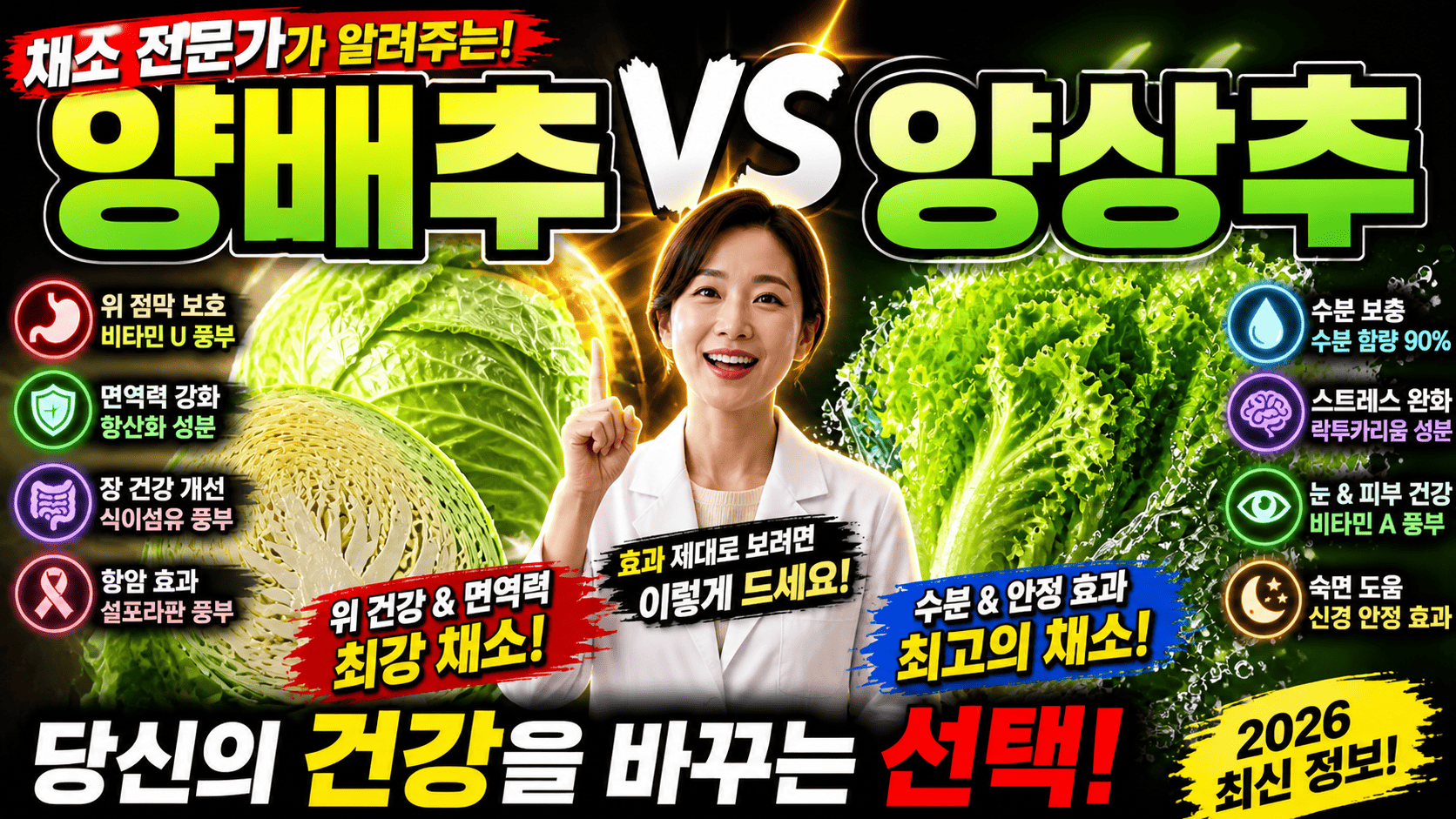 채소 전문가가 알려주는 양배추 양상추 특징