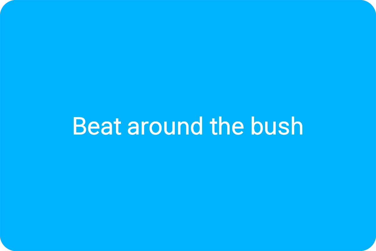 Beat around the bush 뜻