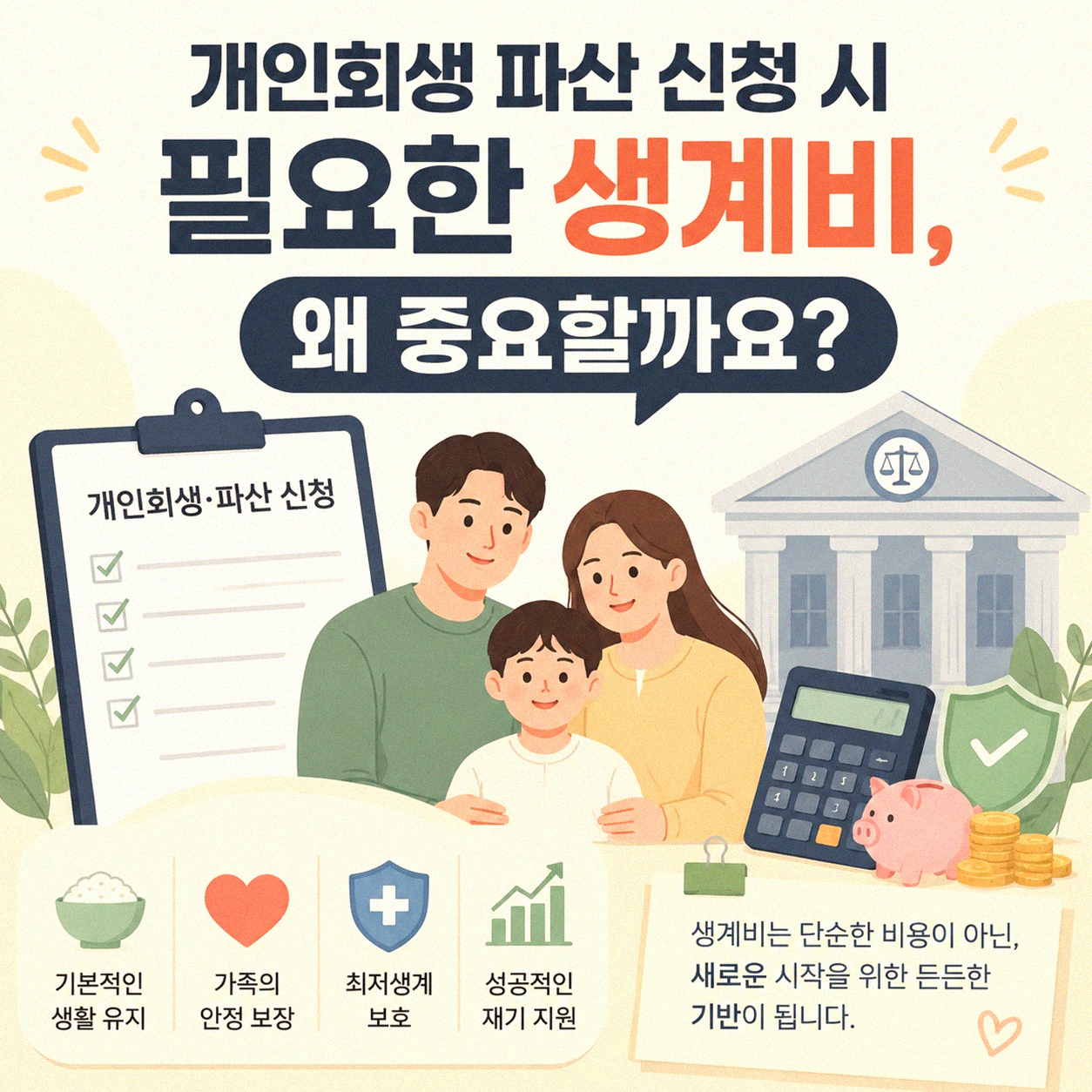 개인회생 파산 신청 시 필요한 생계비, 이렇게 계산해보세요