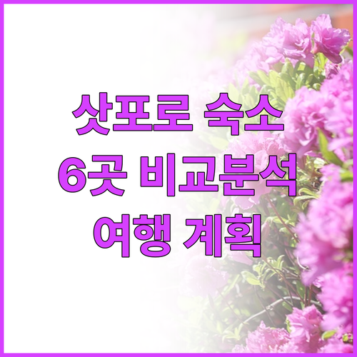 삿포로 여행 숙소 고민 끝 6곳 비교