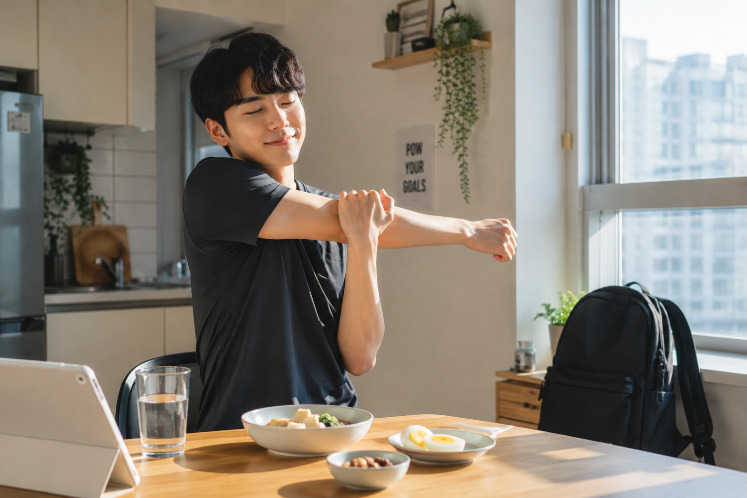 '공복', '아침', '커피', '토마토', '20대 자취생', '출근 전', '건강한 아침 식습관