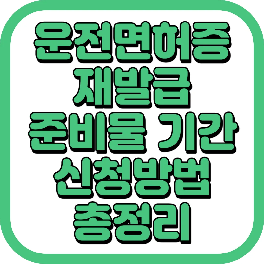 운전면허증 재발급 준비물 온라인 기간 신청 당일