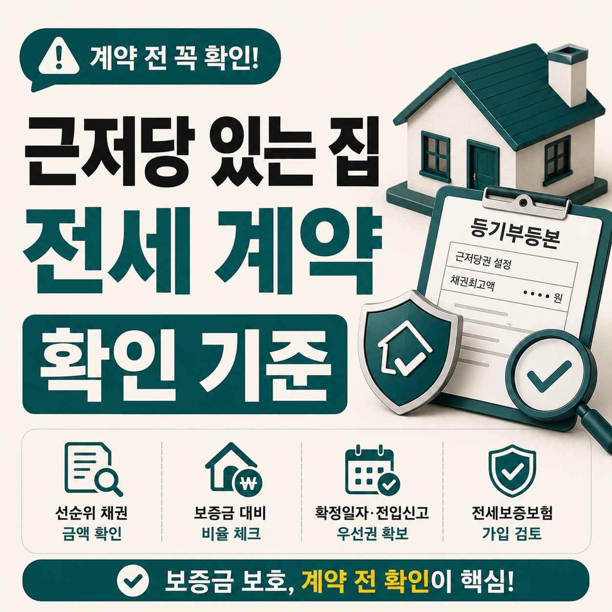근저당 있는 집 전세 계약 전 확인 기준