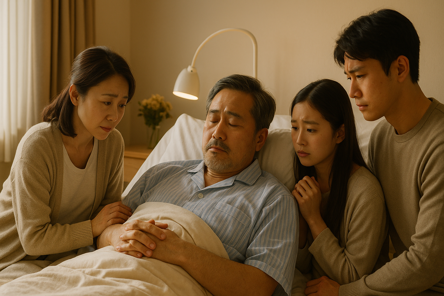 입원중인 환자와 가족