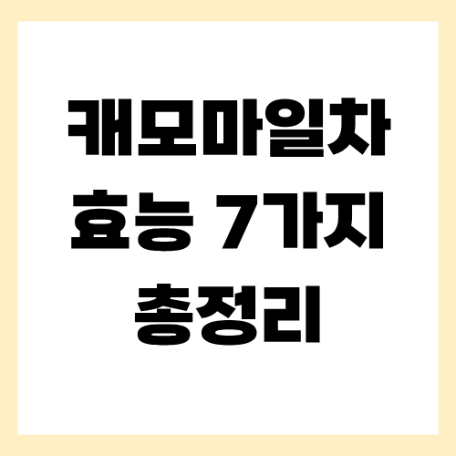 캐모마일차 효능 7가지 총정리