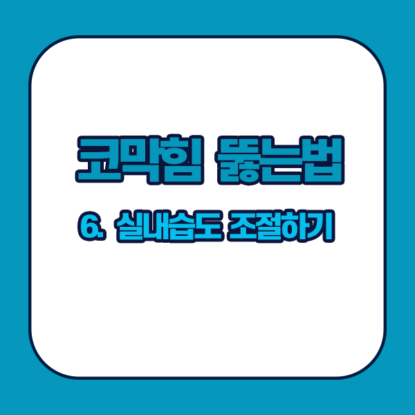 코막힘 뚫는법 - 실내습도 조절하기