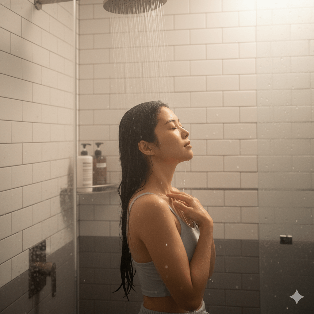 자기 전 샤워 -사진