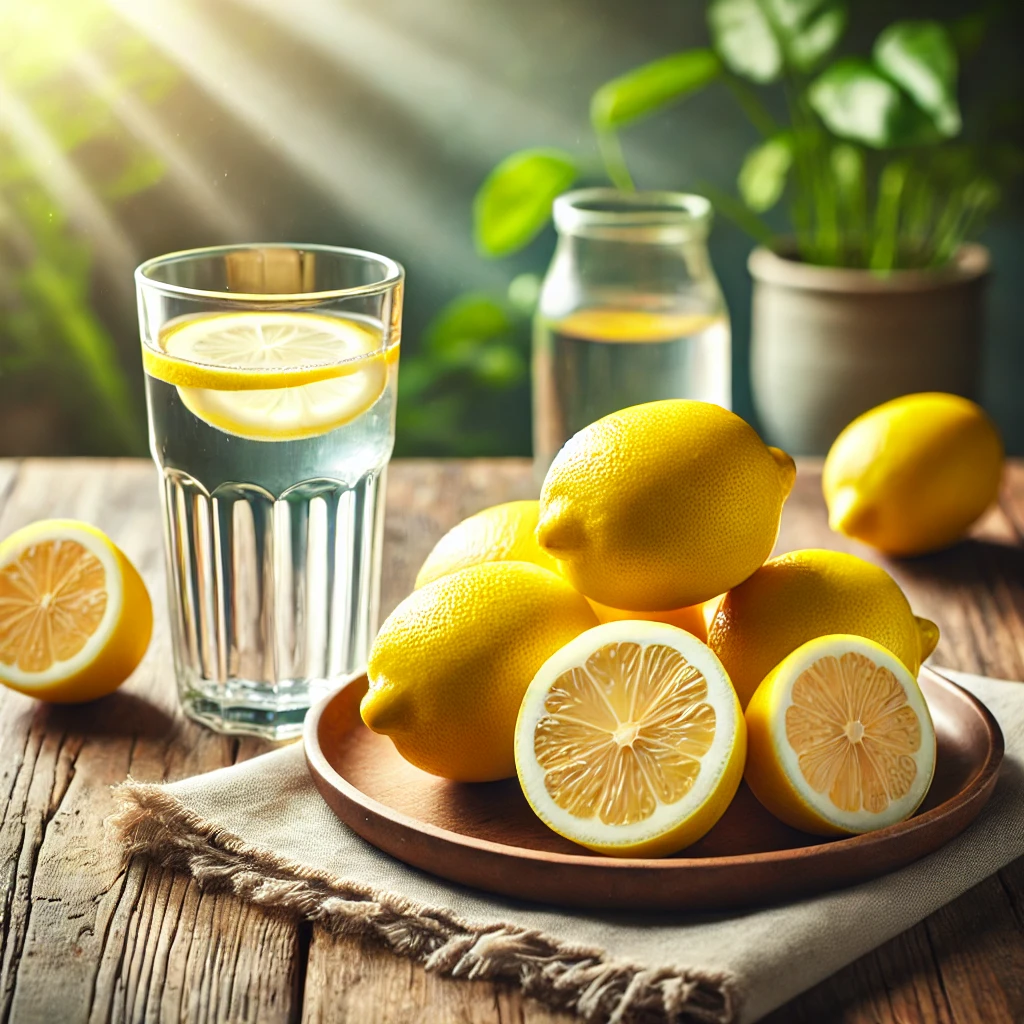 싱그러운 레몬과 레몬워터 한 잔