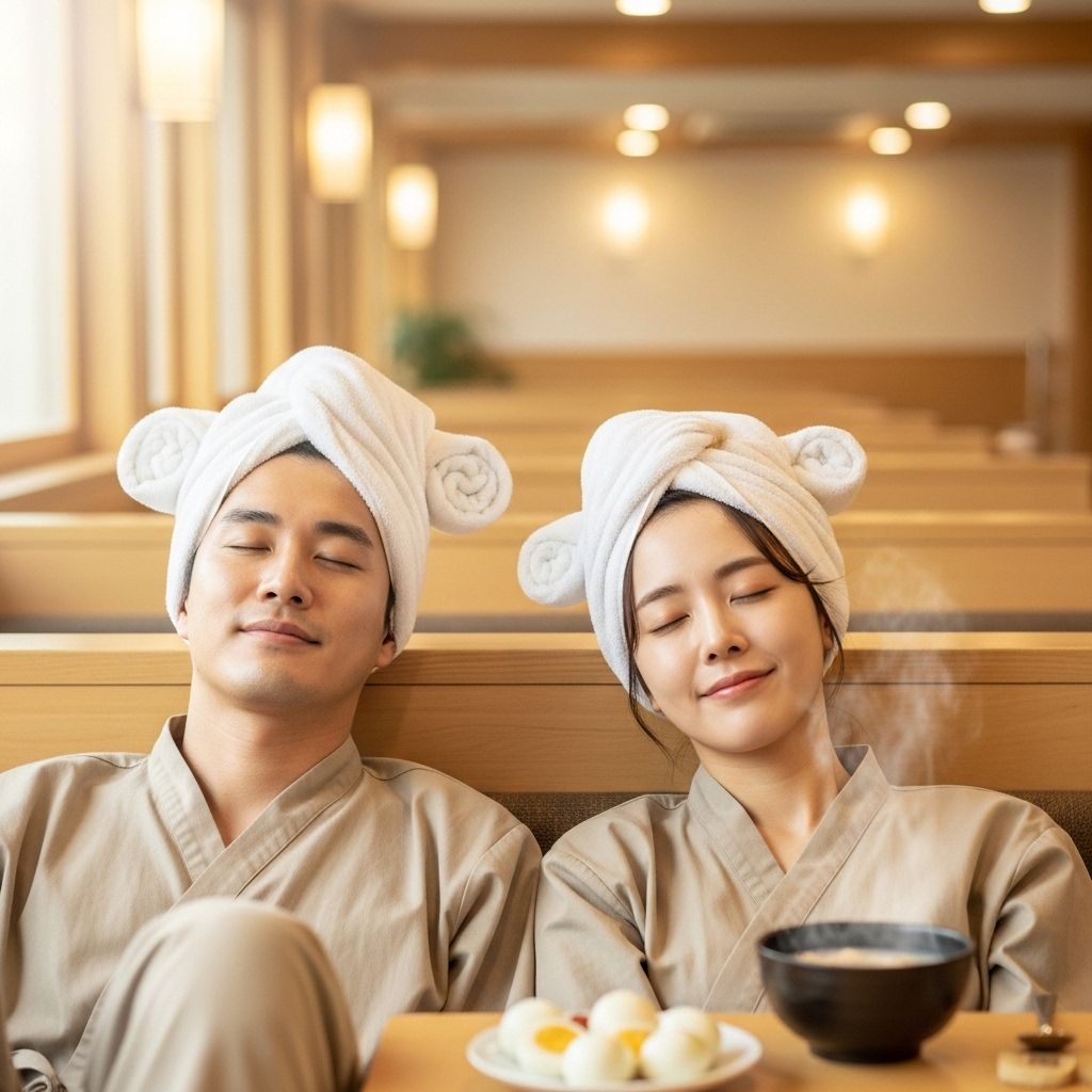 크리스마스 선물&amp;#44; 찜질방에서 따뜻함을 즐기는 연인