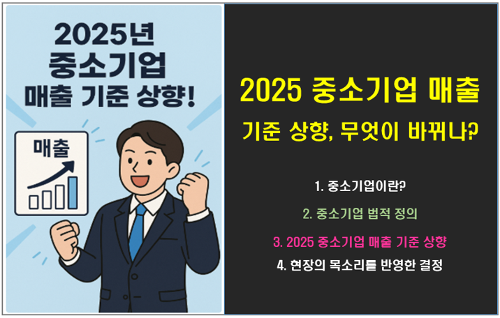 2025년 중소기업 매출 기준 상향! 무엇이 바뀌나?