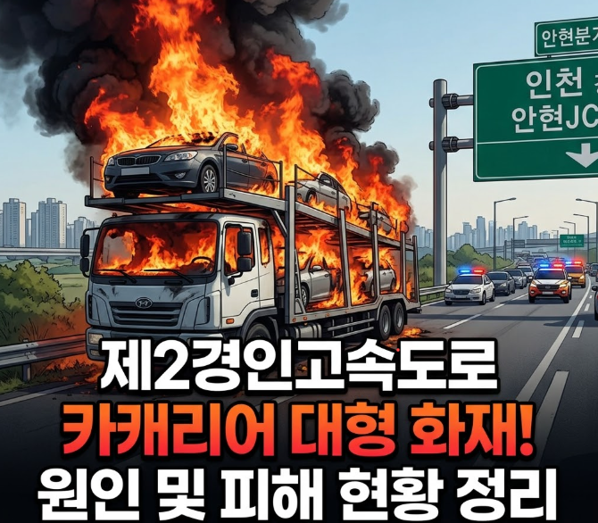 제2경인고속도로 화재 원인(카캐리어) 및 피해현황
