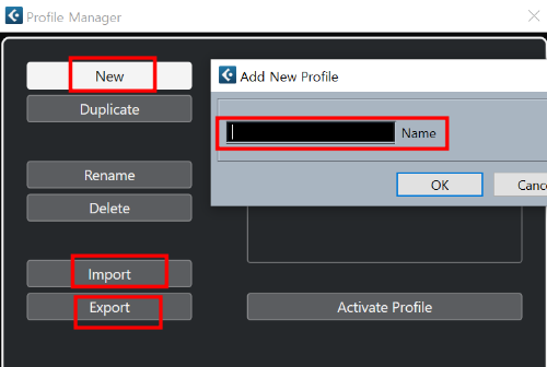큐베이스 환경설정 저장, 관리 방법