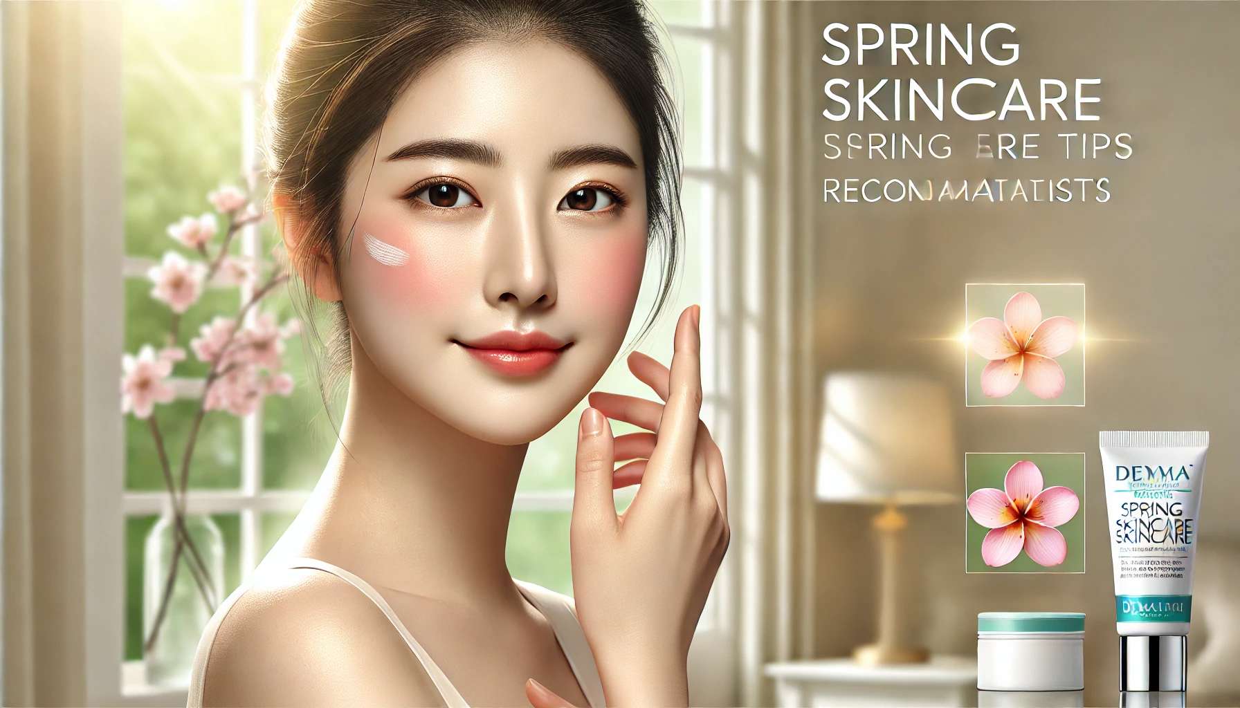 봄 피부 관리법 실천하는 여자