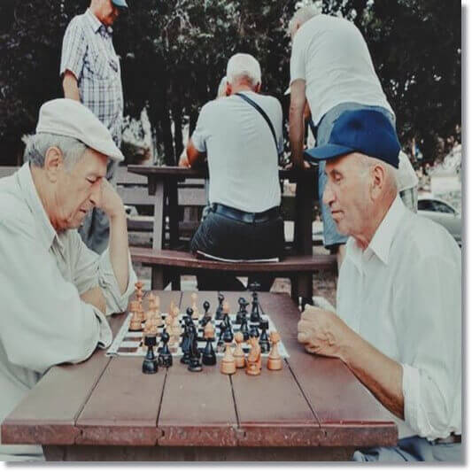 두뇌 건강에 좋은 레시틴, 장기두는 노인