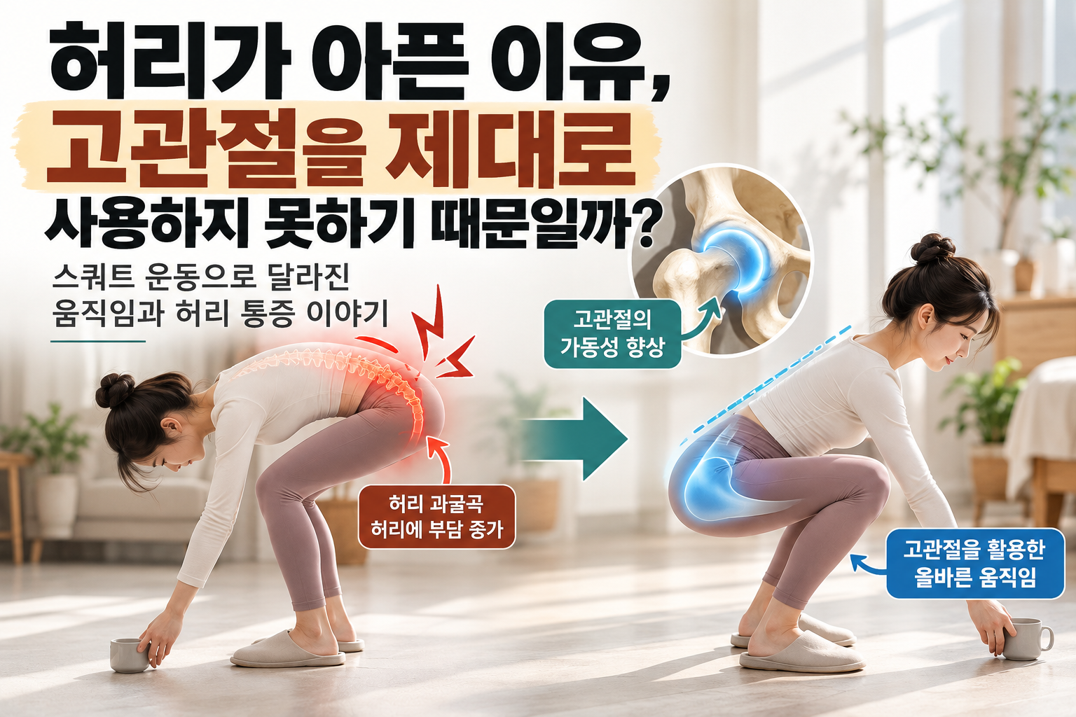 허리가 아픈 이유, 고관절을 제대로 사용하지 못하기 때문일까?
