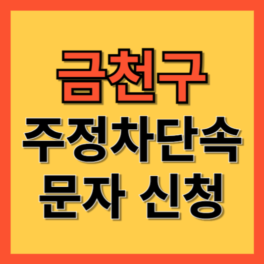 금천구 주정차 단속 알림 서비스 신청 방법 ❘ 주차단속 문자알림서비스
