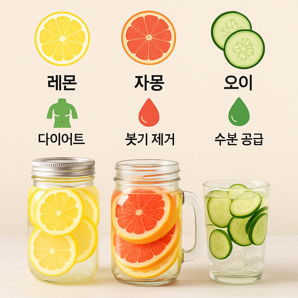 디톡스워터 만드는법 레시피, 다이어트·붓기 제거에 효과 있는 조합은?