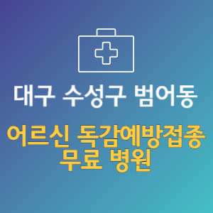 대구 수성구 범어동 노인 독감예방접종 무료 병원 (인플루엔자 무료 접종 대상 날짜)