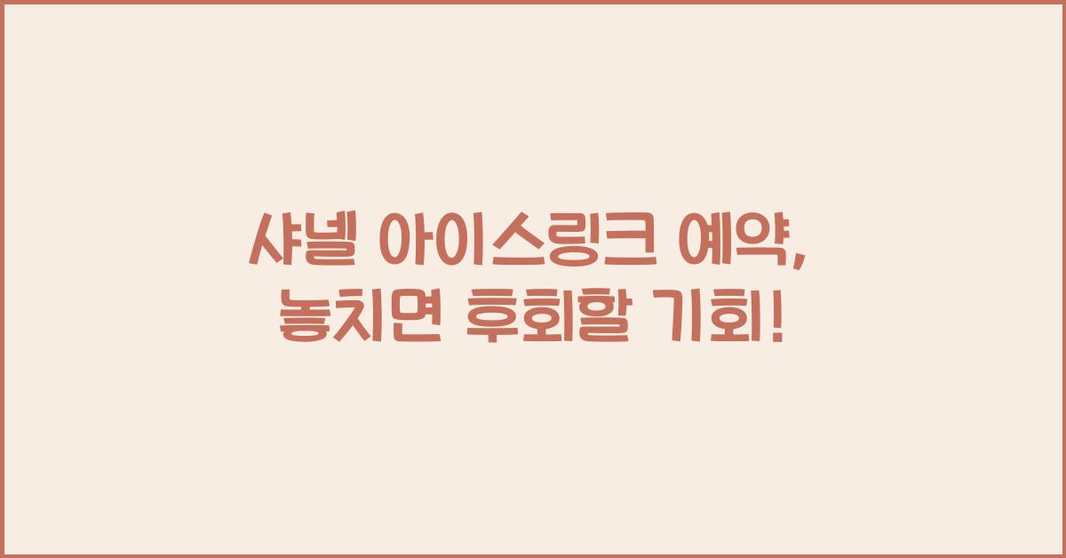 샤넬 아이스링크 예약