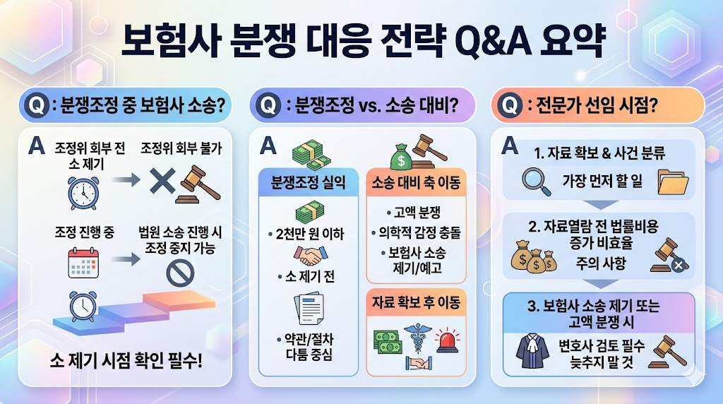 실손보험 부지급 대응 Q&amp;A 요약 분쟁조정 중 소송 발생과 대응 경로 판단 기준 정리