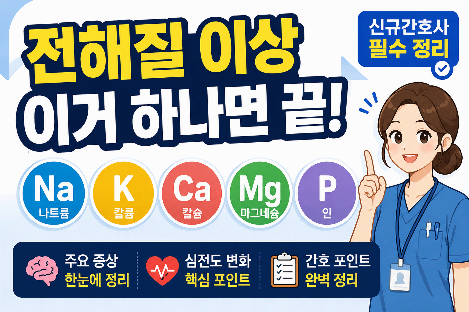 전해질(Na·K·Ca·Mg·P) 이상 증상 총정리|신규간호사가 꼭 알아야 할 핵심 간호