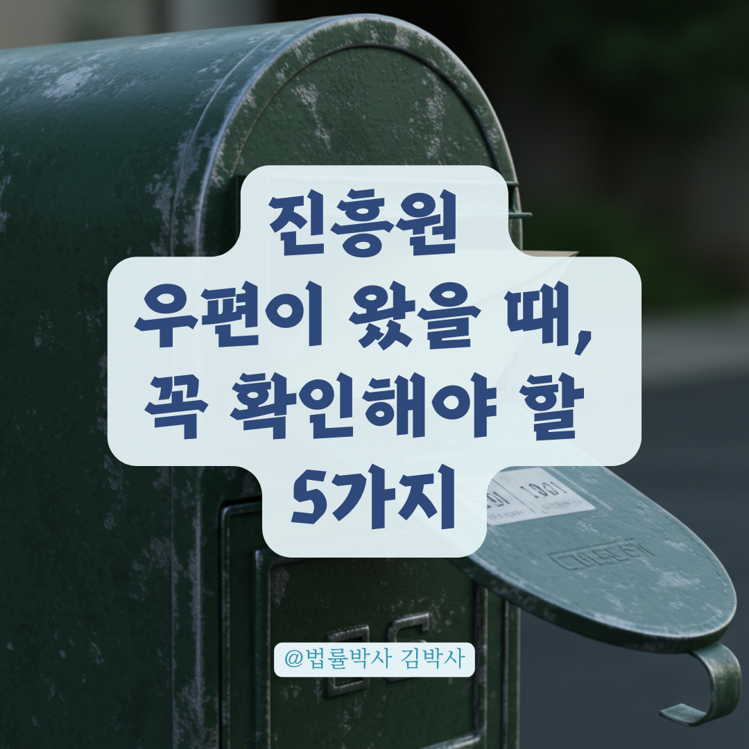 자동차 사고 없었는데 진흥원에서 우편이 왔다면 의심할 수 있는 상황 정리.