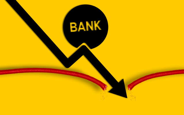 은행 그래프가 내려가는 모습