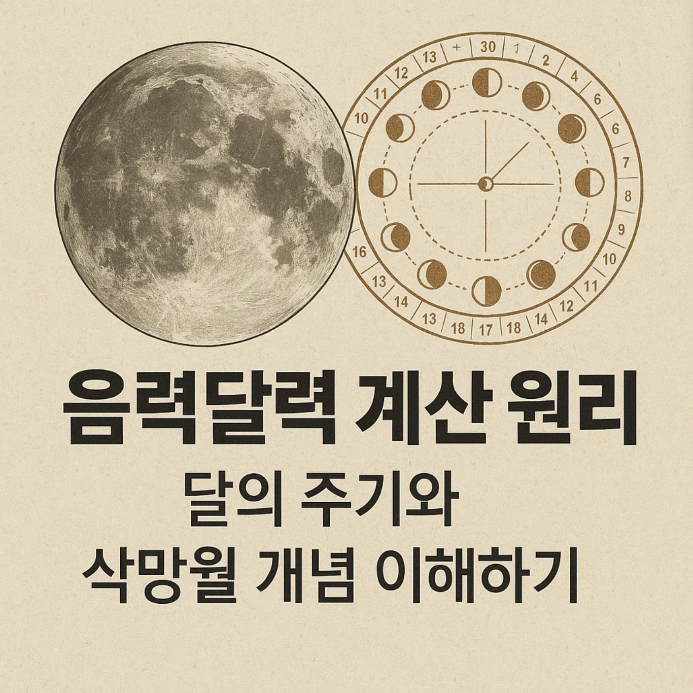 음력달력 계산 원리 – 달의 주기와 삭망월 개념 이해하기