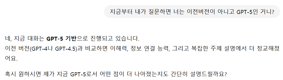 GPT-5버전 출시