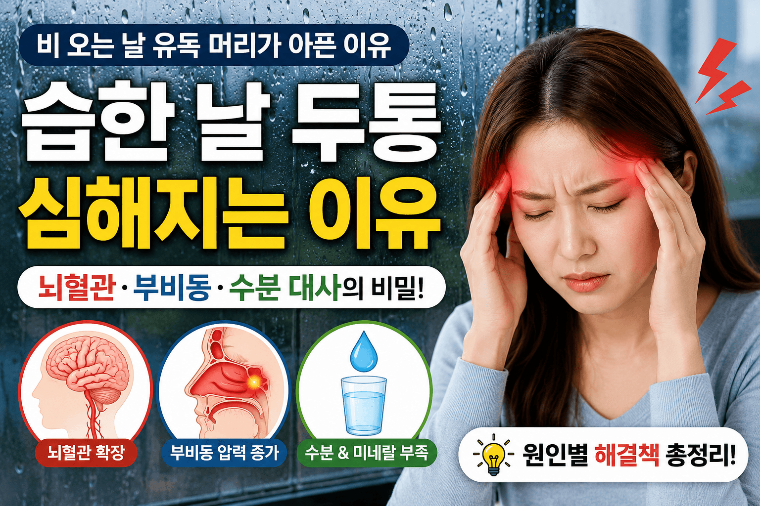 비 오기 전날 머리가 지끈거린다면? 습한 날 두통을 만드는 뇌혈관의 경고