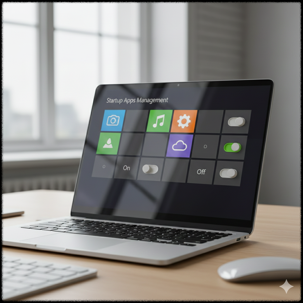 Windows 11 시작 프로그램을 확인하는 모습