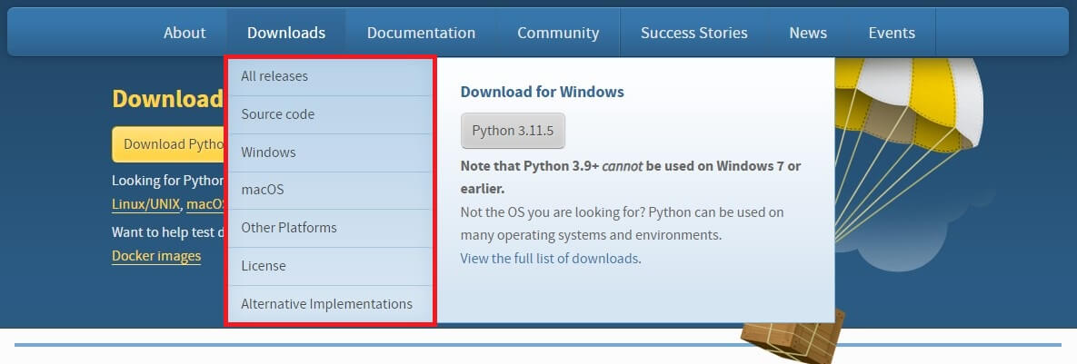 파이썬 다른 운영체제(OS) 무료 다운로드
