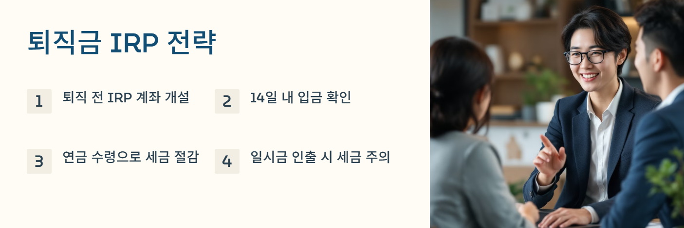 퇴직금 irp 의무 입금시기 수령방법