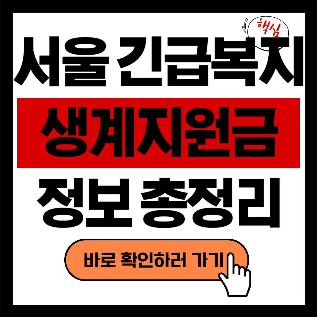 서울시 긴급복지 생계지원금 신청방법 핵심정보 완벽 가이드!