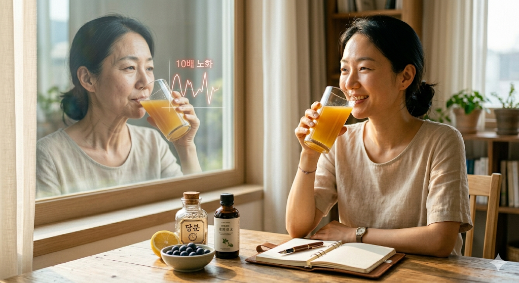 당신이 매일 마시는 주스가 노화를 10배 앞당긴다? 혈당의 배신