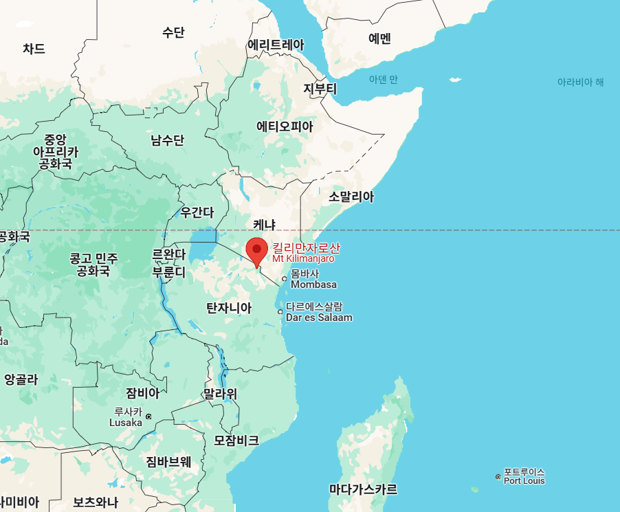 킬리만자로 위치 지도