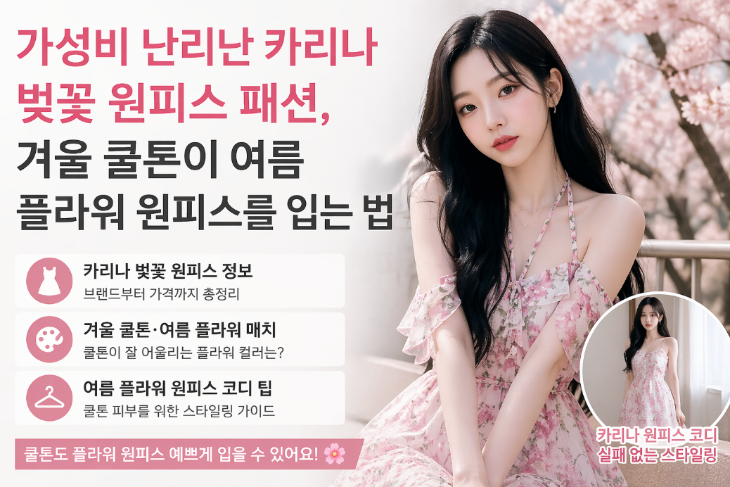 가성비 난리난 카리나 벚꽃 원피스, 쿨톤도 완벽하게 소화하는 법