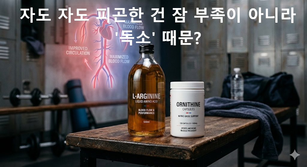피로 회복과 혈류 개선을 돕는 아르기닌과 오르니틴 영양제 이미지