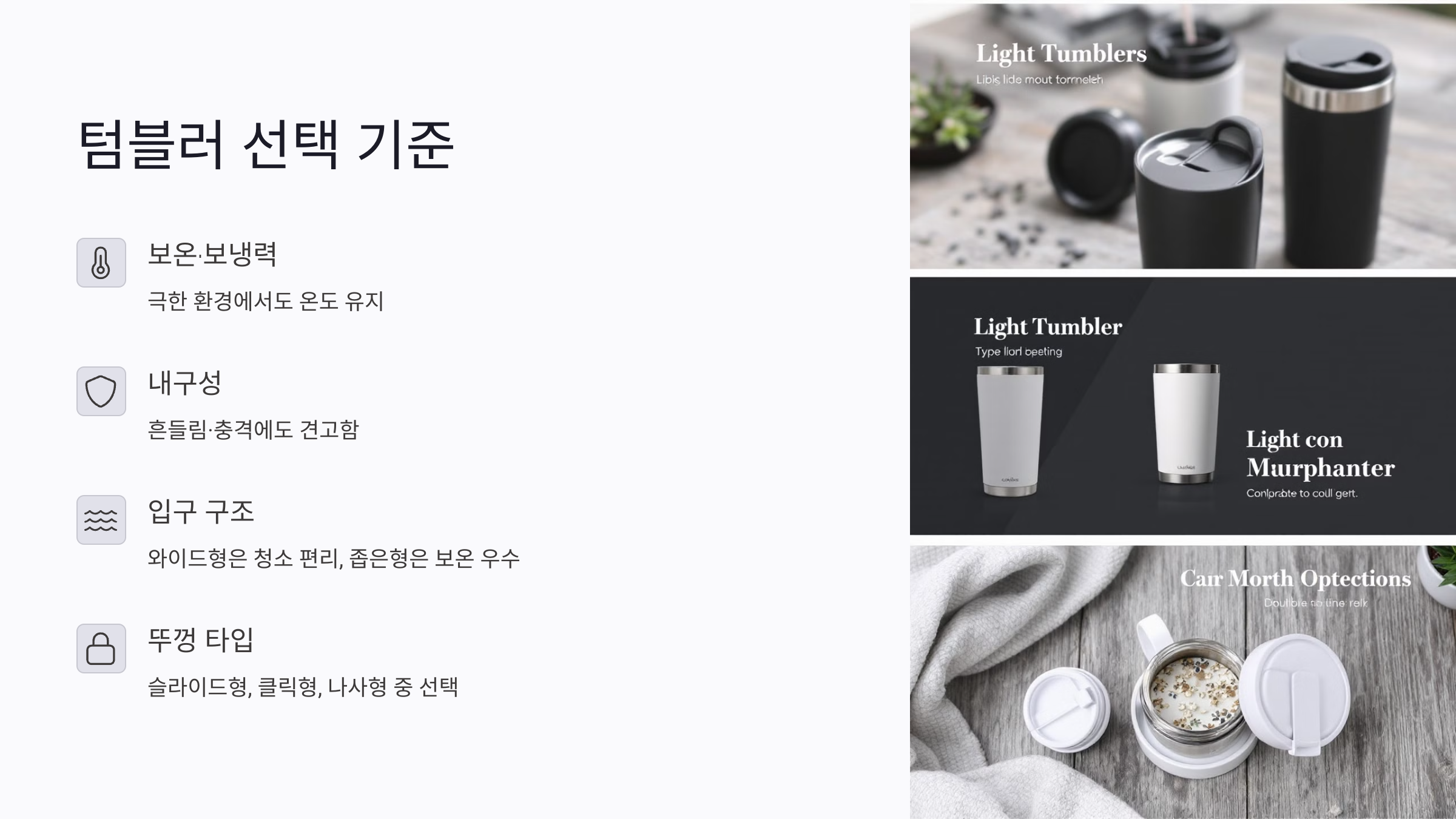 초보자도 이해할 수 있는 야외용 텀블러 선택 기준
