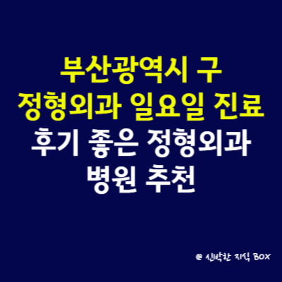 부산광역시 남구 정형외과 일요일 진료 병원, 후기 좋은 정형외과 병원 추천