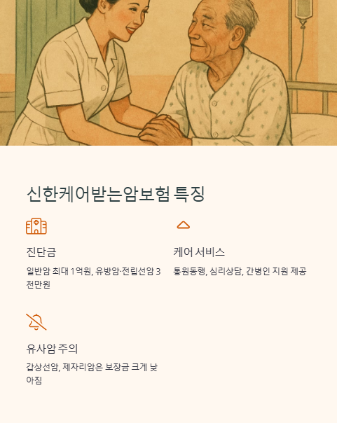 신한 케어받는 암보험 특징