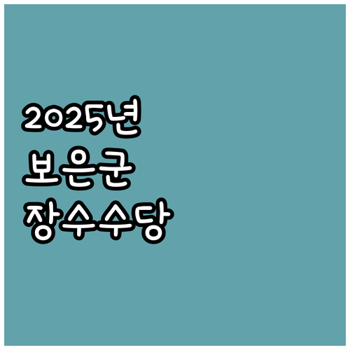 2025년 놓치지 마세요! 보은군 장..