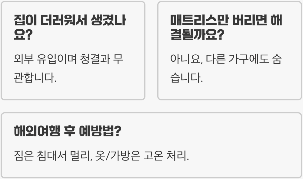 빈대 한 마리, 초가삼간 다 태웁니다 (초기 박멸법)