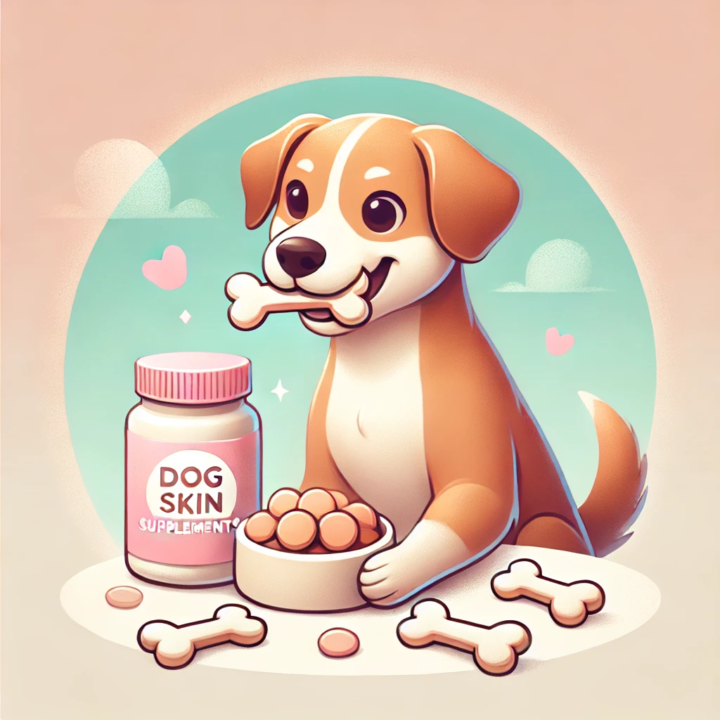 강아지가 피부 건강을 위한 영양 간식을 먹는 모습