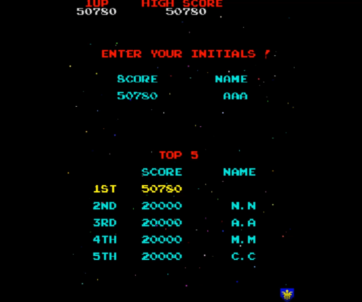 갤러그-오리지널-오락실게임-종료-화면