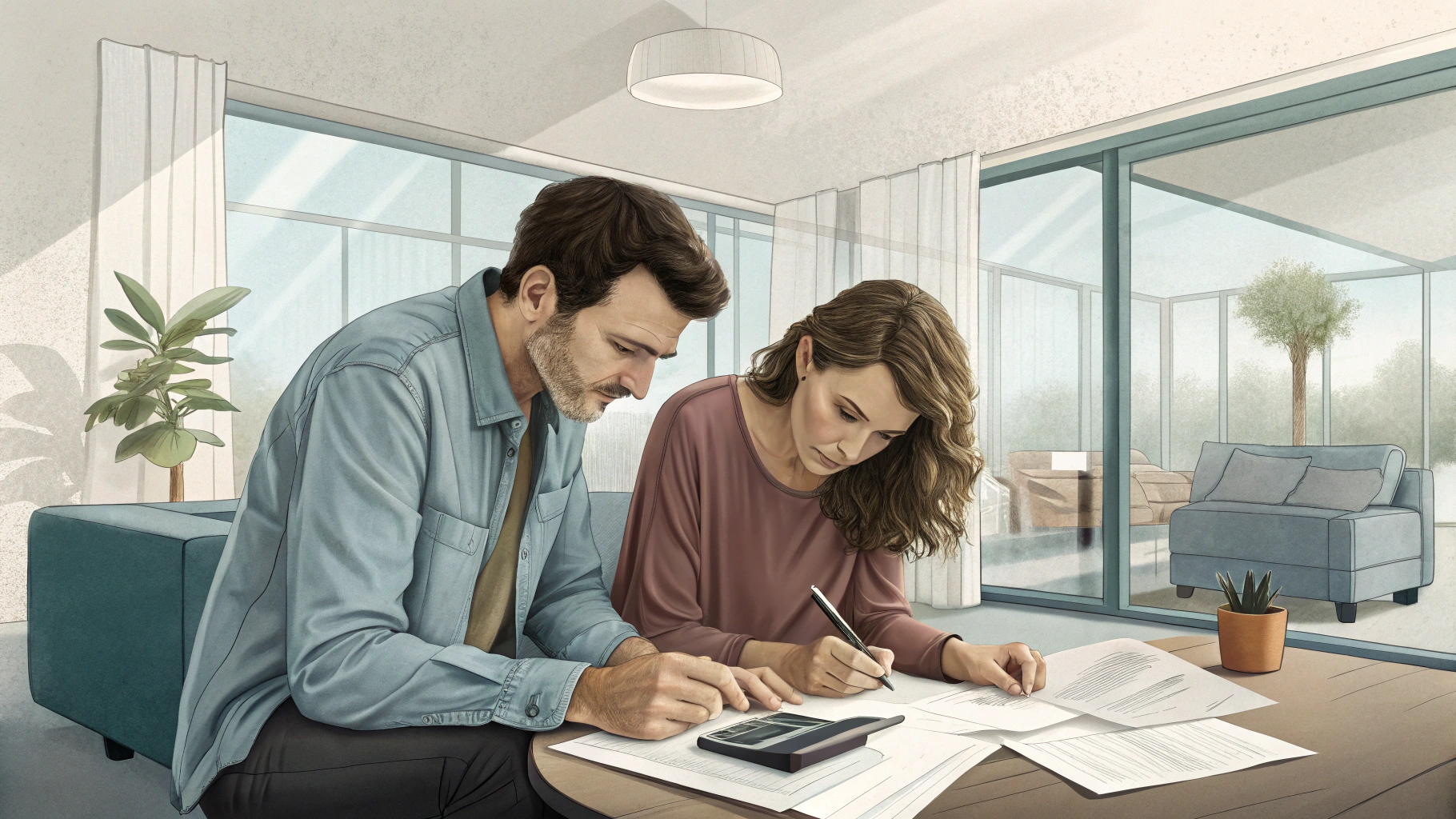 자동차 공동명의 작성중인 부부