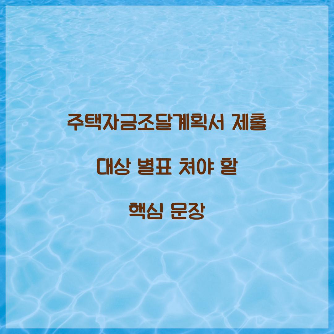 주택자금조달계획서 제출 대상 별표 쳐야 할 핵심 문장