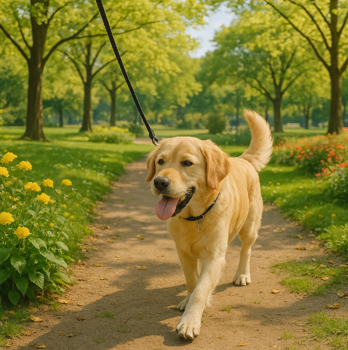 산책하는 강아지